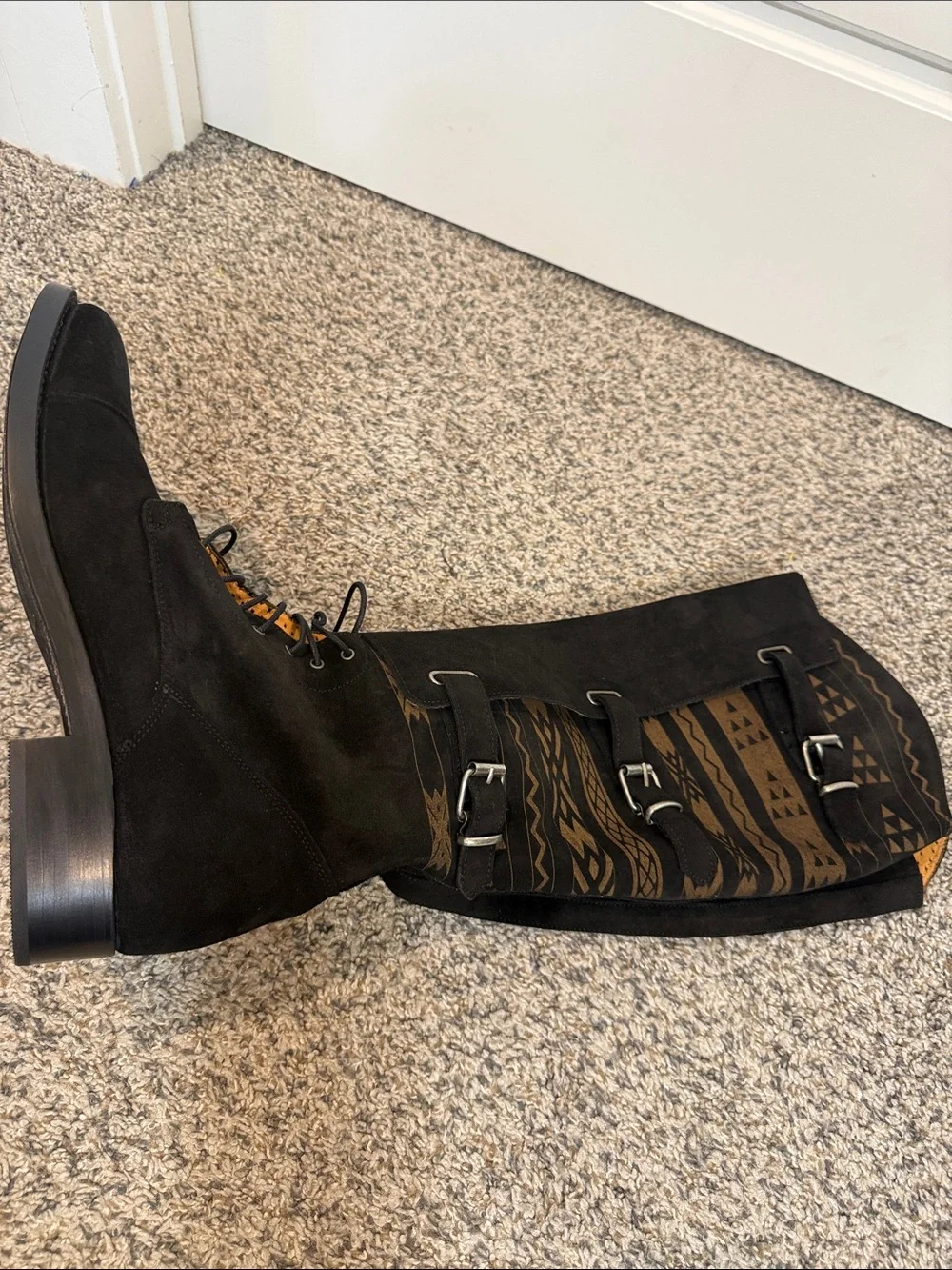COBRA SOCIETY Javier Black MENS suede Tall Boots 11 NWT